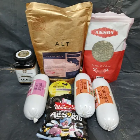 APPROXIMATELY 5 ASSORTED FOOD &DRINK ITEMS TO INCLUDE - SWEETS, GLUTEN FREE ROSEMARY AND CHICKEN PATE   - COLLECTION ONLY 