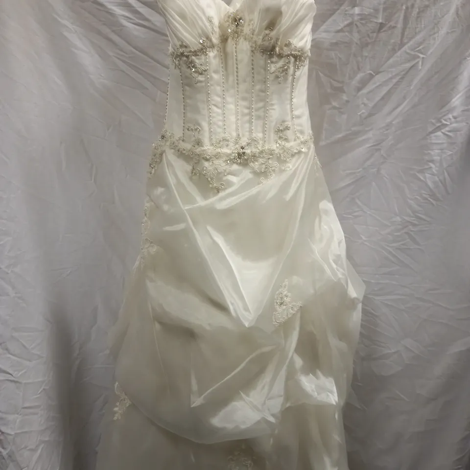 BERKETEX BRIDE TOM FLOWERS WEDDING DRESS, IVORY - SIZE 12