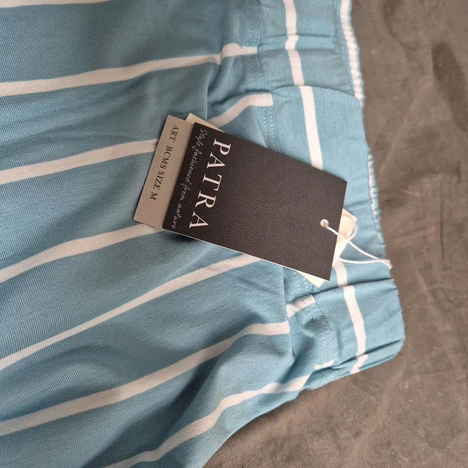 PATRA WOMEN'S STRIPED BLUE & WHITE ELASTIC-WAIST BOTTOMS, SIZE M (VERIFY MODEL)