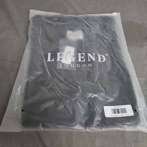 LEGEND LONDON RIBBED VEST β BLACK β SIZE M