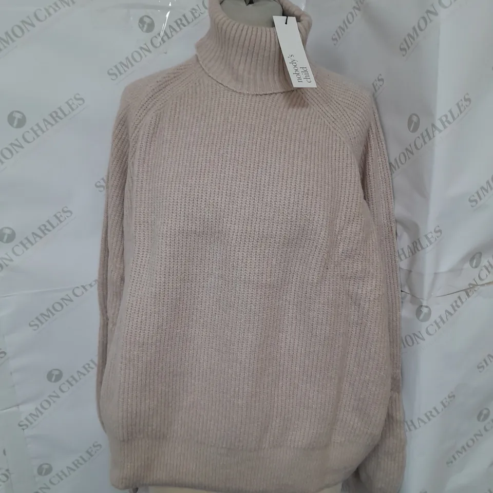 NOBODY'S CHILD RAGLAN TURTLENECK JUMPER IN BEIGE SIZE 16-18