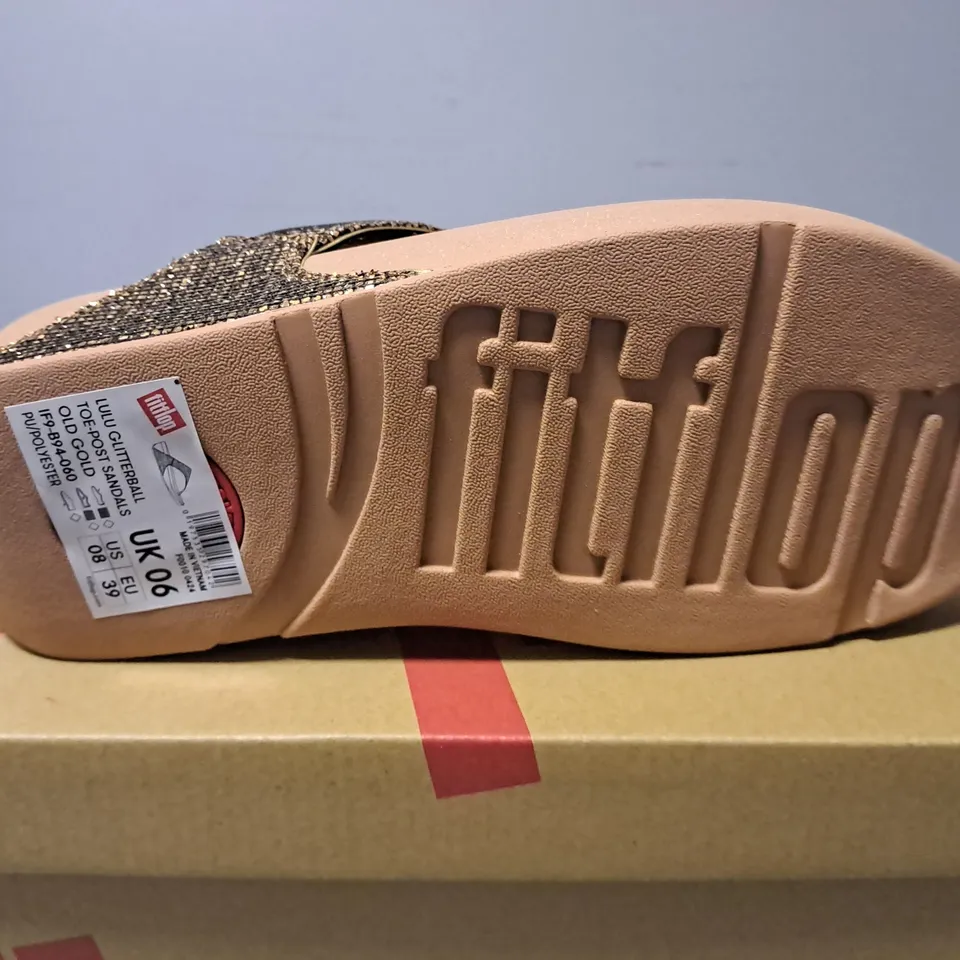 BOXED FITFLOP LULU GLITTERBALL TOE POST SANDALS - SIZE UK 6 