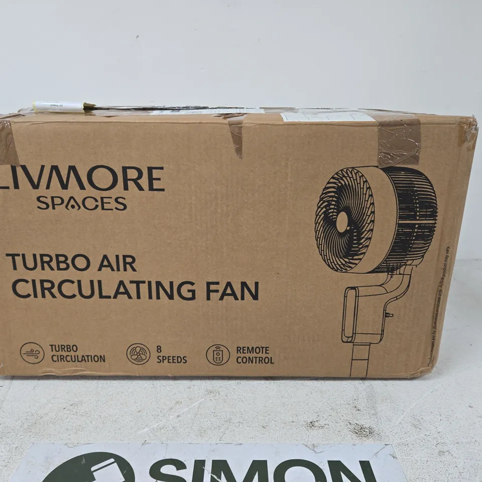 LIVMORE SPACES TURBO AIR CIRCULATING FAN – BOXED