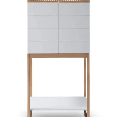 BRAND NEW BOXED ADRIANA DRINKS CABINET - BRONZE AND WHITE (3 BOXES)