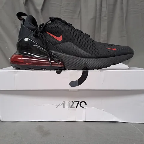 BOXED PAIR OF NIKE AIR MAX 270 SC SHOES IN BLACK/RED UK SIZE 9