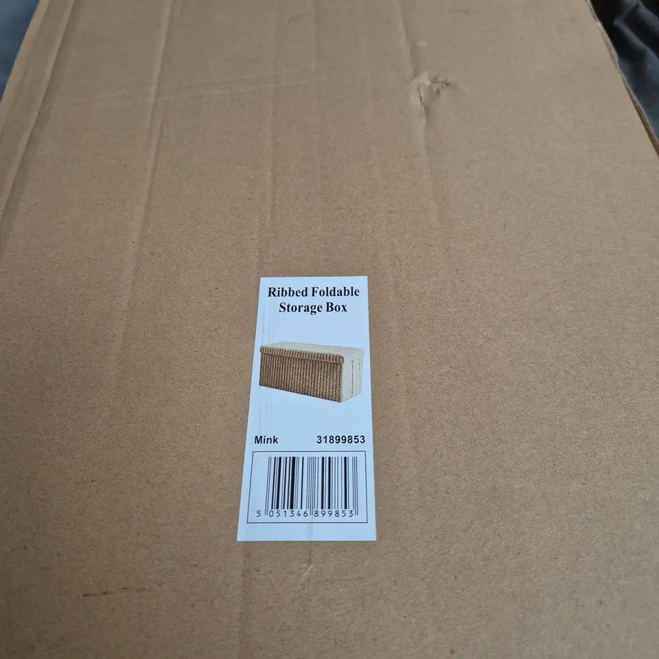 GAVENO CAVALIA OTTOMAN STORAGE BOX – RIBBED FOLDABLE DESIGN