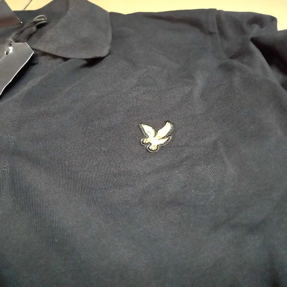 LYLE & SCOTT LONG SLEEVE POLO SHIRT IN JET BLACK - XL