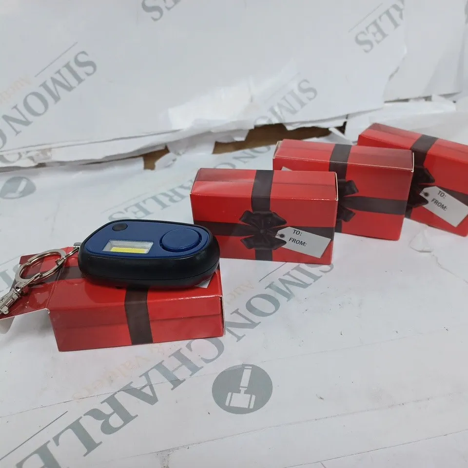 FLIPO PACK OF 4 KEYCHAIN ALARM SAFETY LIGHTS - GREEN, PINK, BLUE & TEAL