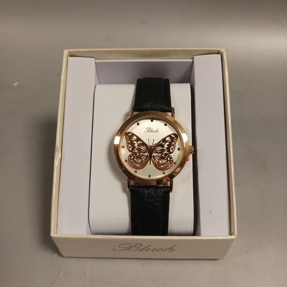 BOXED BLUSH BUTTERFLY DESIGN ANALOGUE WATCH