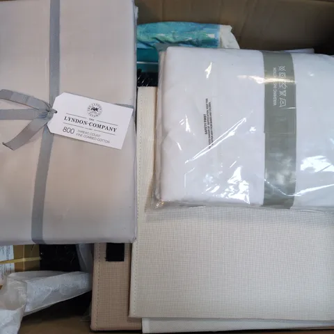 APPROXIMATELY 20 ASSORTED HOUSEHOLD PRODUCTS TO INCLUDE STRING LIGHTS, RAIN PONCHO, FITTED SHEET, ETC - COLLECTION ONLY