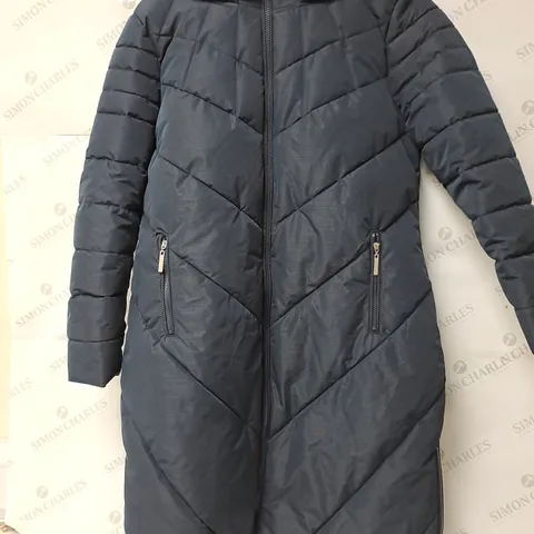 KLASS HEAVY PADDED NAVY LONG COAT - LARGE