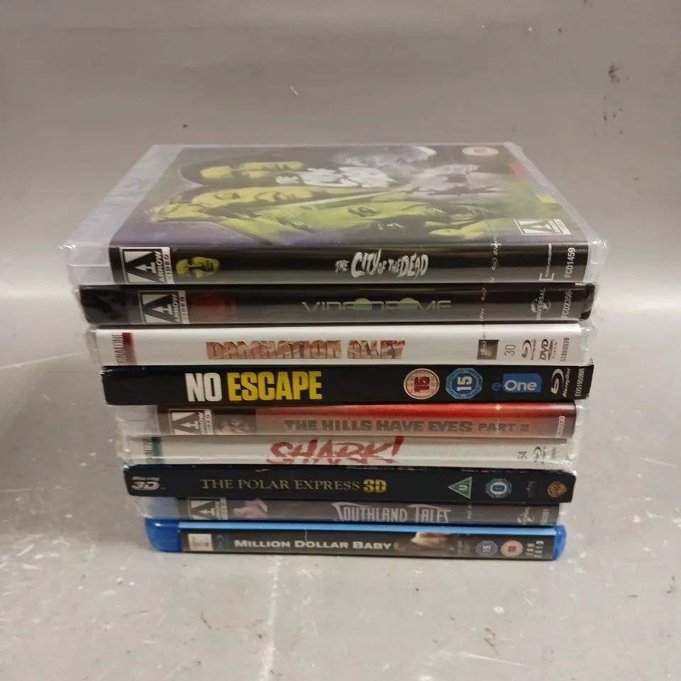9 X ASSORTED DVD/BLU-RAY MOVIES TO INCLUDE THE POLAR EXPRESS, SOUTHLAND TALES, NO ESCAPE ETC 