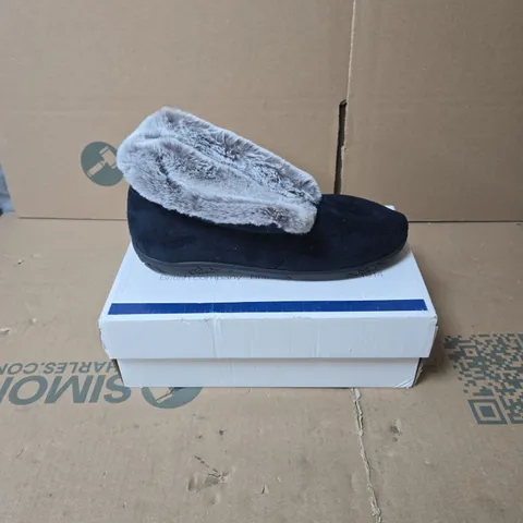 PADDERS ESMA NAVY COMBI SLIPPERS SIZE 4 BOXED