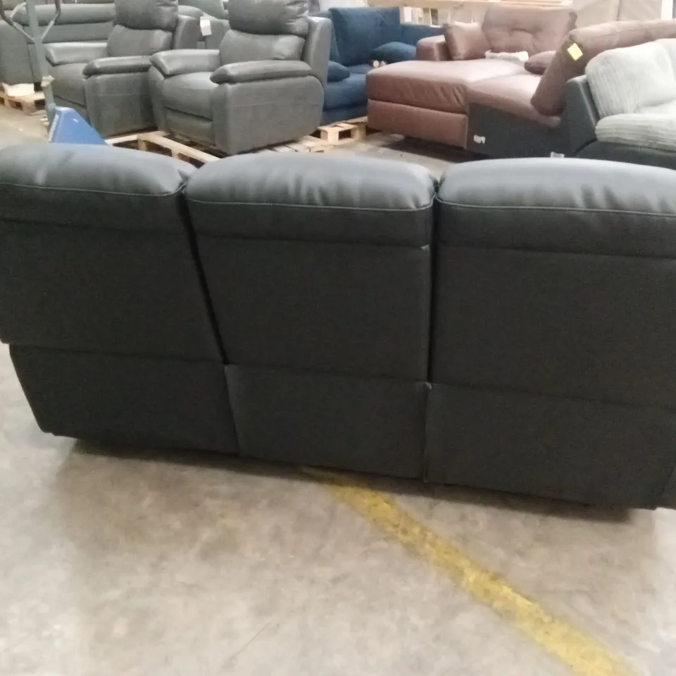 ROTHBURY LUXURY FAUX LEATHER HIGH BACK 3 SEATER MANUAL RECLINER SOFA - BLACK RRP £729