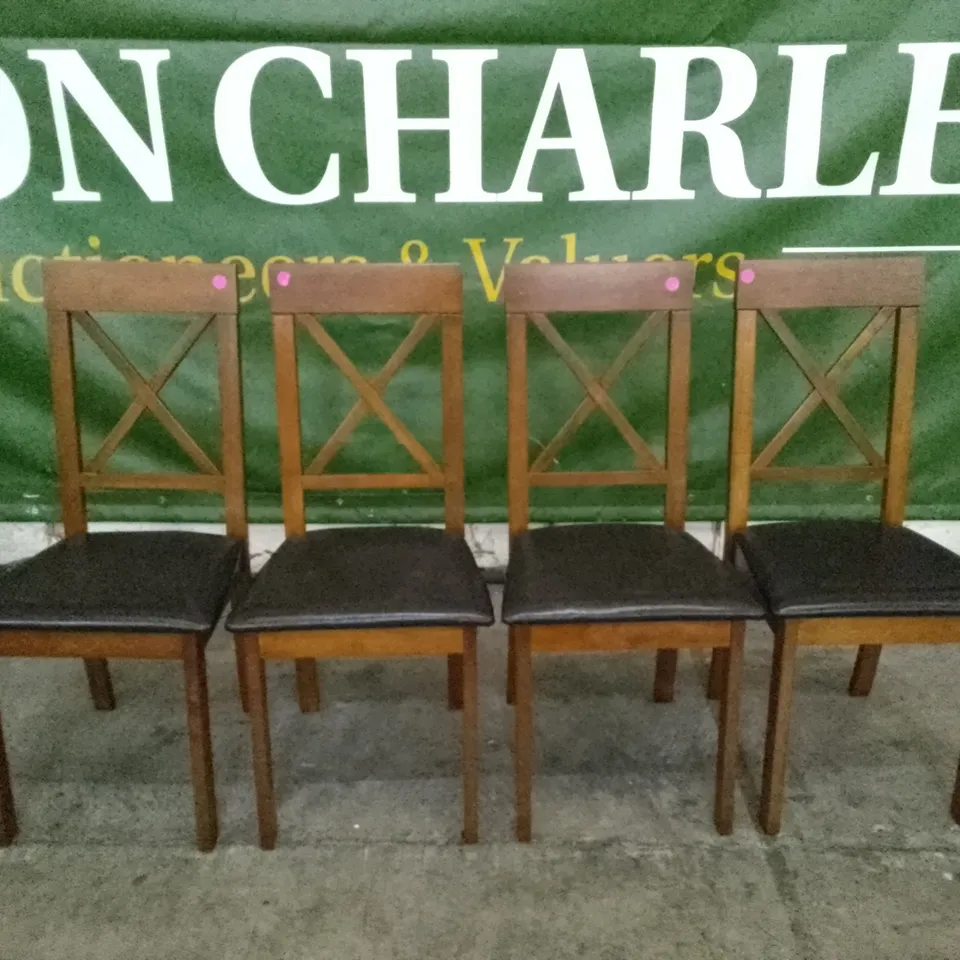 SET OF 4 NEW KENDAL DARK WOOD DINING CHAIRS 