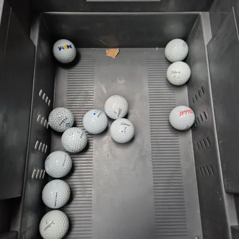 TOTE OF APPROXIMATELY 12 ASSORTED GOLF BALLS