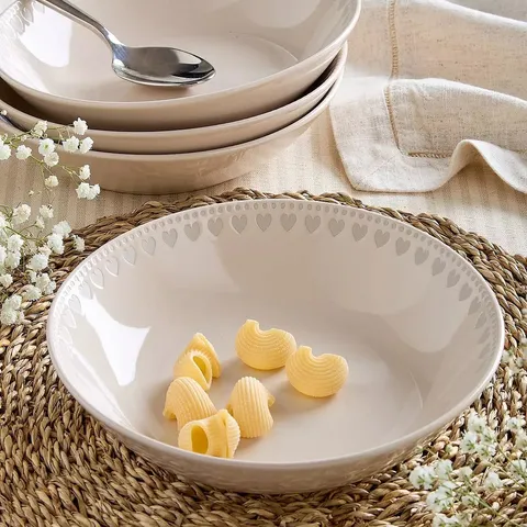 HEART PAD PRINT SET OF 4 SAINTES PASTA BOWLS