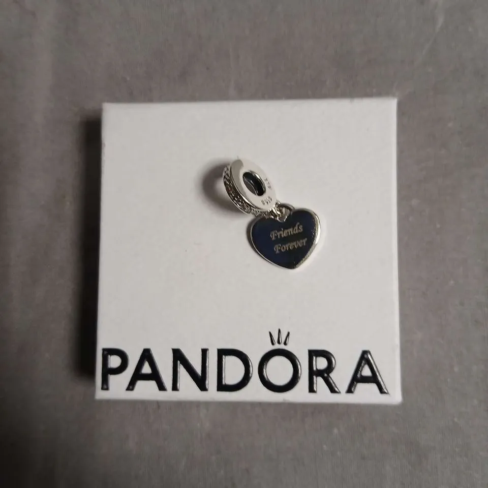 PANDORA SILVER HEART CHARM – FRIENDS FOREVER - PERSONALISED
