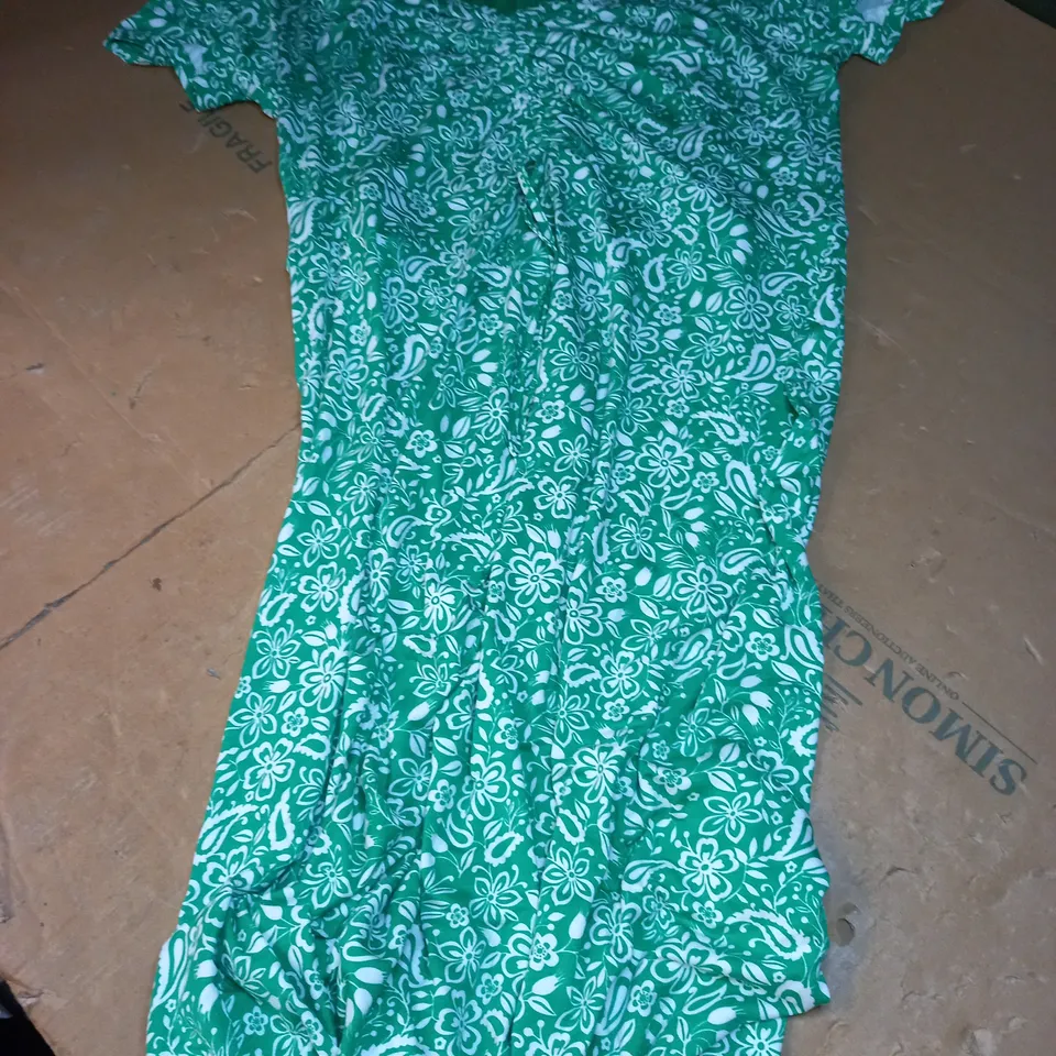 HOBBS LONDON SUZANNAH DRESS GREEN MULTI - UK 16