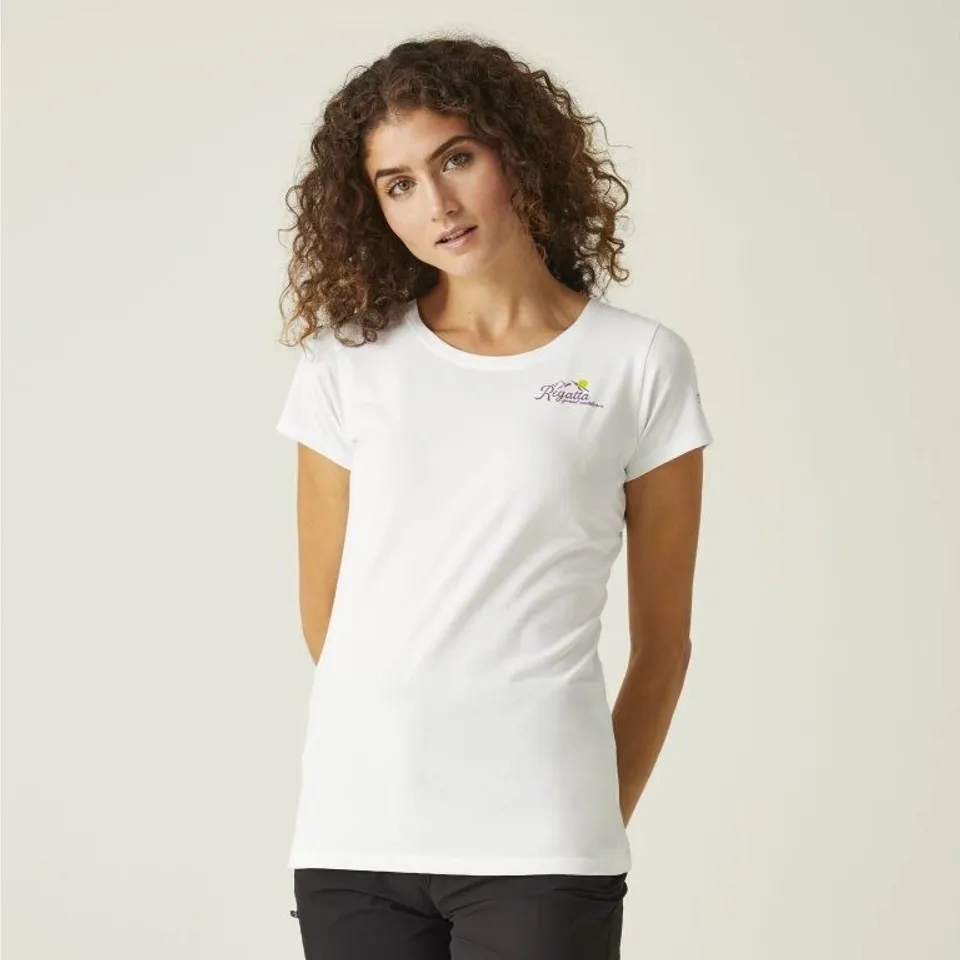 REGATTA WOMEN'S COTTON T-SHIRT BREEZED IV RWT312 WHITE SIZE 24