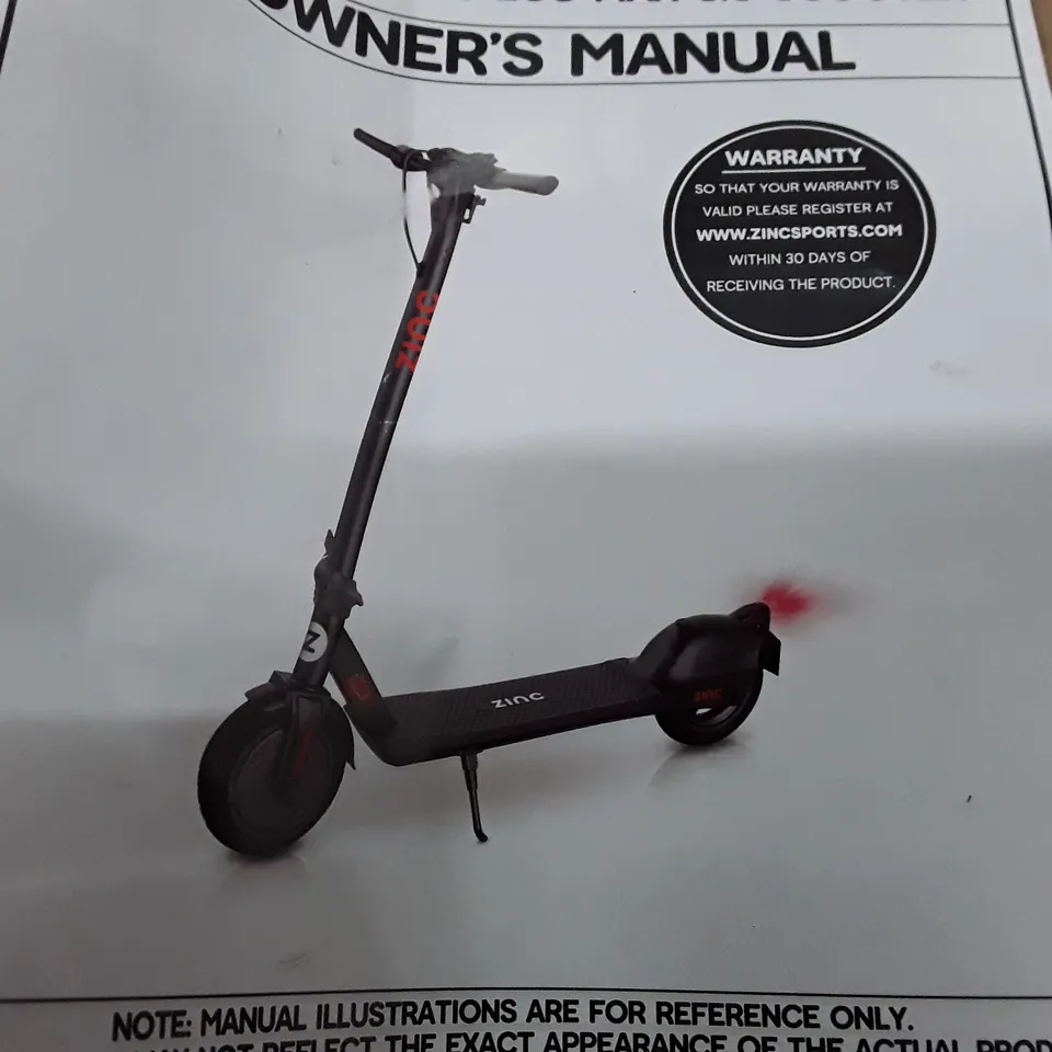 BOXED ZINC ECO MAX 3.0 ELECTRIC SCOOTER - COLLECTION ONLY RRP £499.99