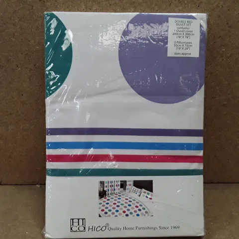 BRAND NEW HICO DOUBLE DUVET SET - WHITE
