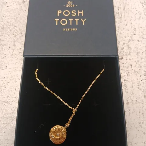 POSH TOTTY DESIGNS BIRTHSTONE CELESTIAL DISC NECKLACE STERLING SILVER