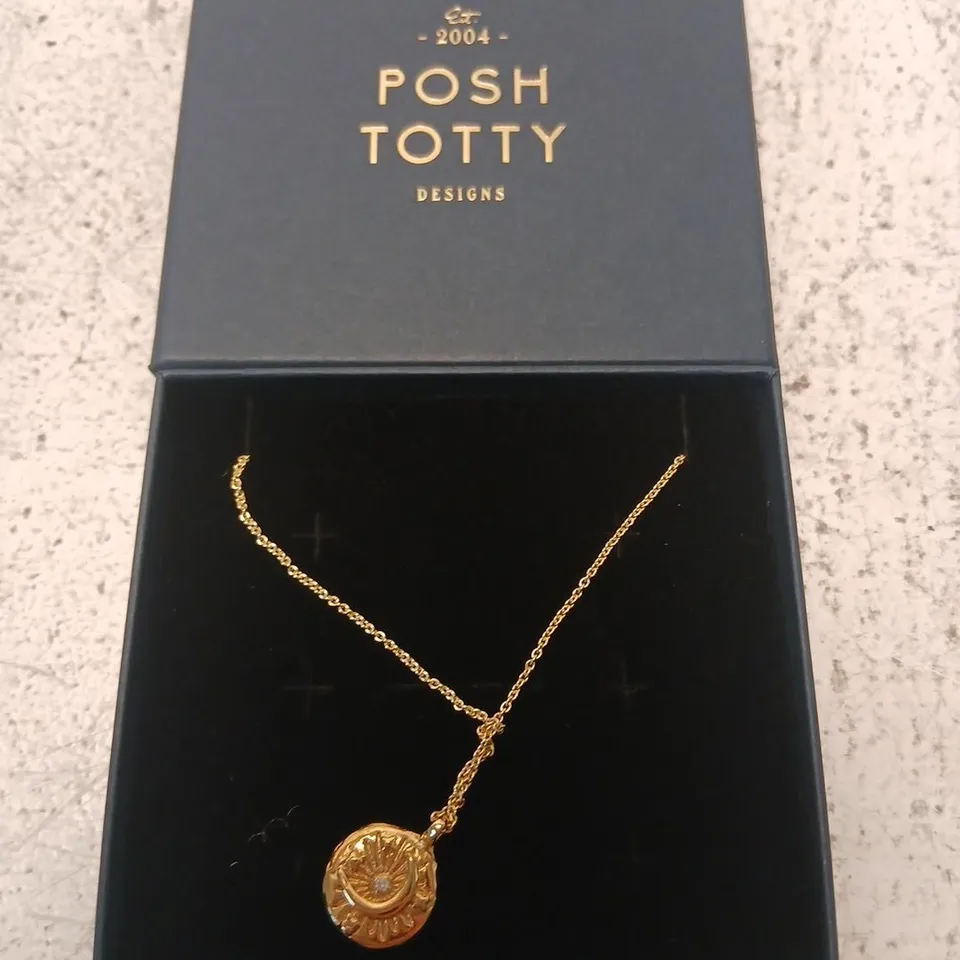 POSH TOTTY DESIGNS BIRTHSTONE CELESTIAL DISC NECKLACE STERLING SILVER