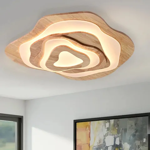 BOXED CORJAN SOLID WOOD FLUSH MOUNT