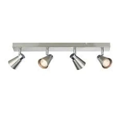 BOXED ENDON KAI 4 LIGHT CEILING BAR LIGHT SPOTLIGHT, SATIN NICKEL & CHROME