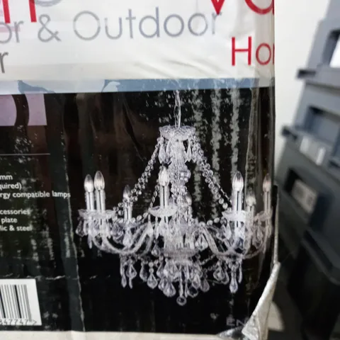 BOXED ENDON LIGHTING 8 LIGHT CLASSY CRYSTAL CHANDELIER