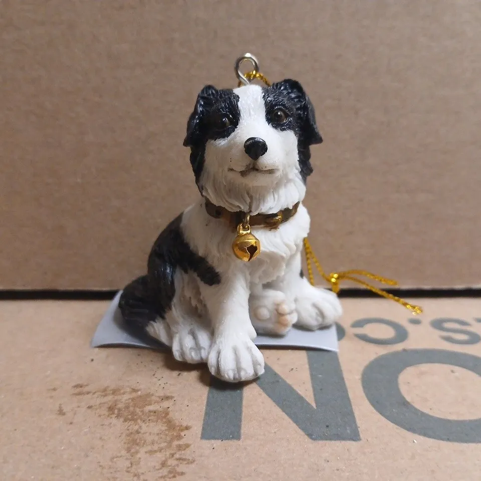 BOX OF APPROXIMATELY 5 GISELA GRAHAM BORDER COLLIE CHRISTMAS TREE DECORATIONS