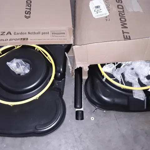 PAIR OF FORZA GARDEN NETBALL POST PARTS - 2 BOXES