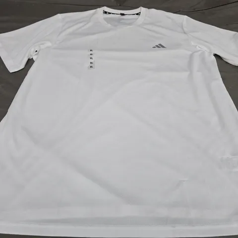 ADIDAS PLAIN LOGO T-SHIRT, WHITE - UK SIZE XL