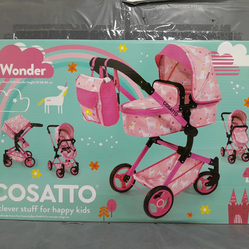 BOXED COSATTO UNICORN PRINT WONDER DOLL PRAM