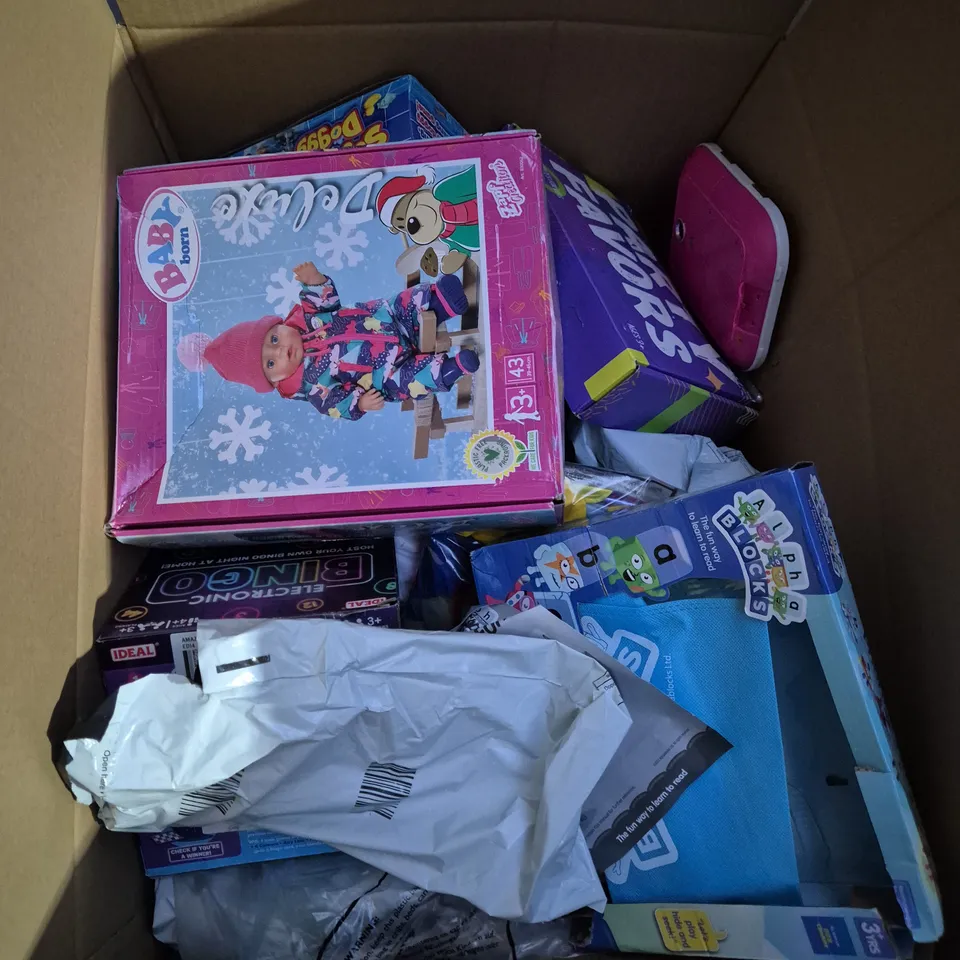 LARGE BOX OF ASSORTED TOYS AND GAMES