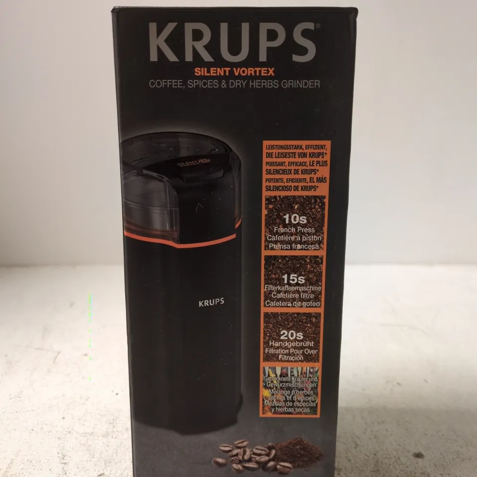 KRUPS SILENT VORTEX COFFEE GRINDER – BOXED