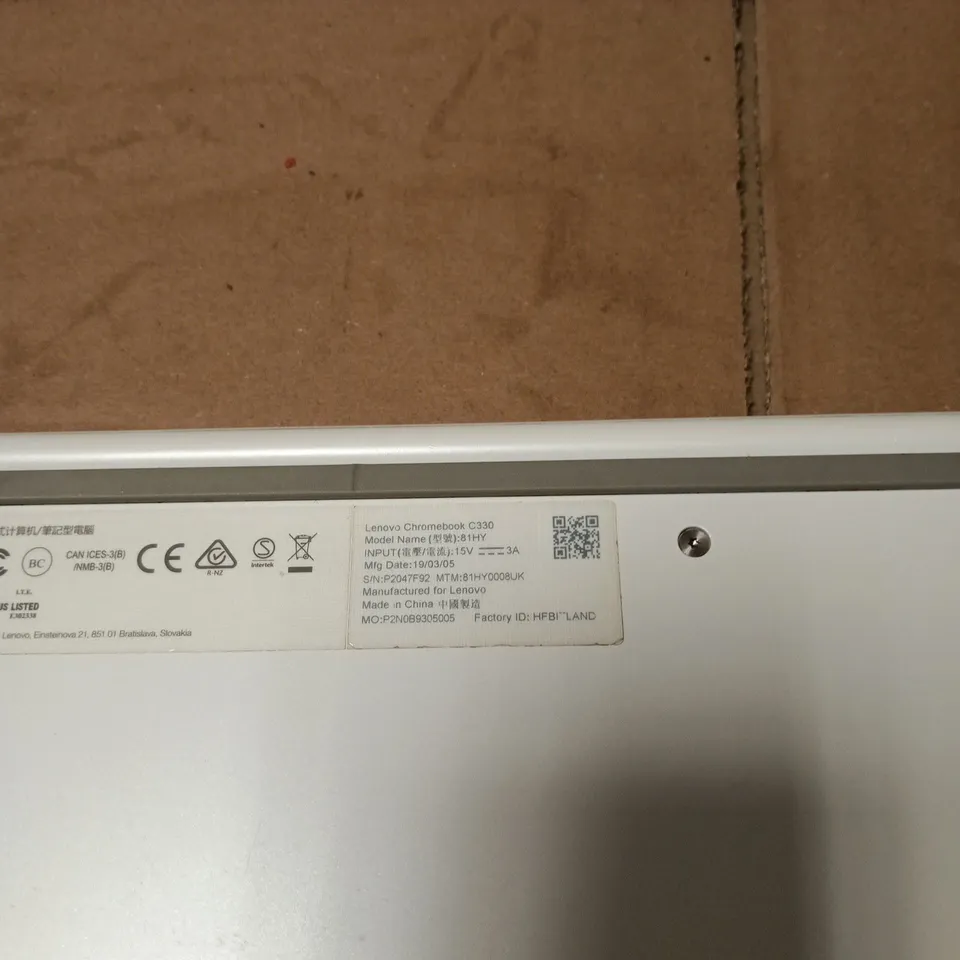 LENOVO CHROMEBOOK C330 LAPTOP UNBOXED