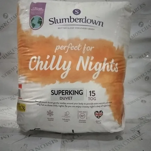BAGGED SLUMBERDOWN CHILLY NIGHTS DUVET 15 TOG HYPOALLERGENIC SUPERKING 
