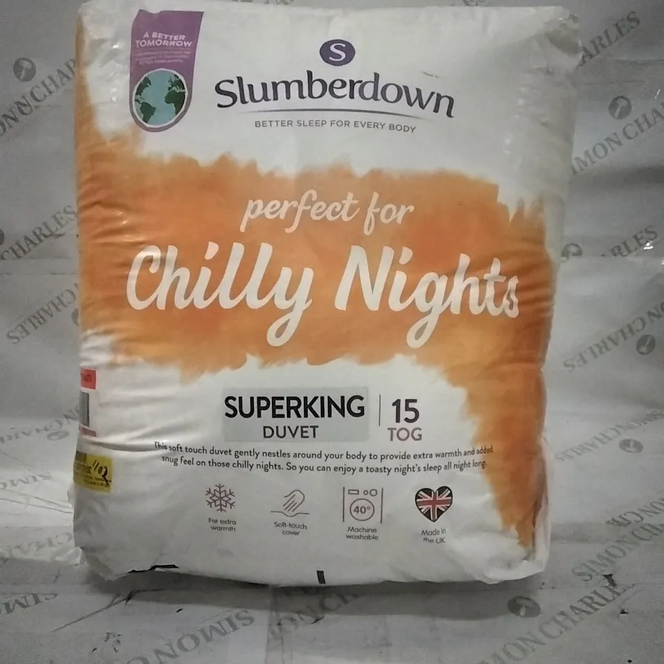 BAGGED SLUMBERDOWN CHILLY NIGHTS DUVET 15 TOG HYPOALLERGENIC SUPERKING