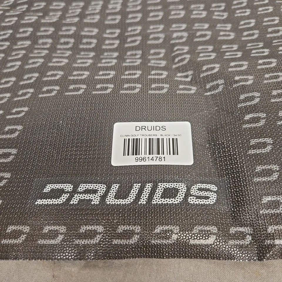 DRUIDS CLIMA GOLF TROUSERS BLACK 34/30 WITH TAGS