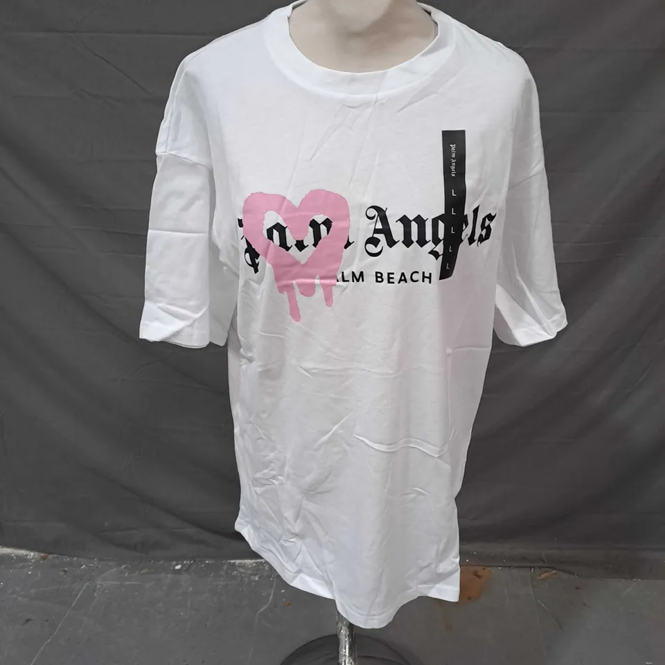 PALM ANGELS PALM BEACH TSHIRT IN WHITE SIZE L