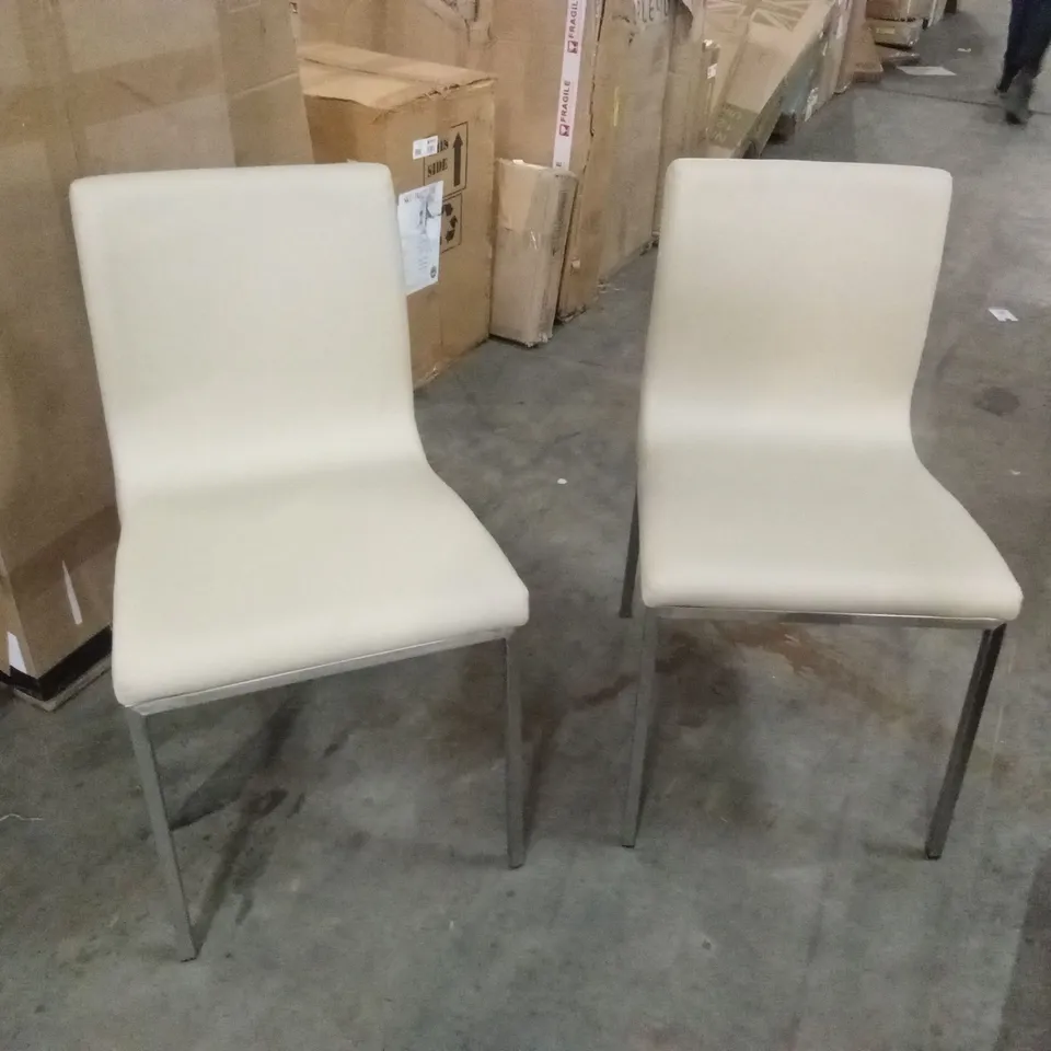 SET OF 2 AUDREY PU LEATHER DINING CHAIRS