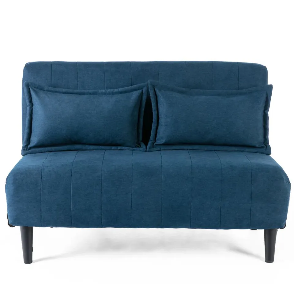BOXED 2-SEATER HARPER FABRIC UPHOLSTERED FOLDING SOFA BED (1 BOX)