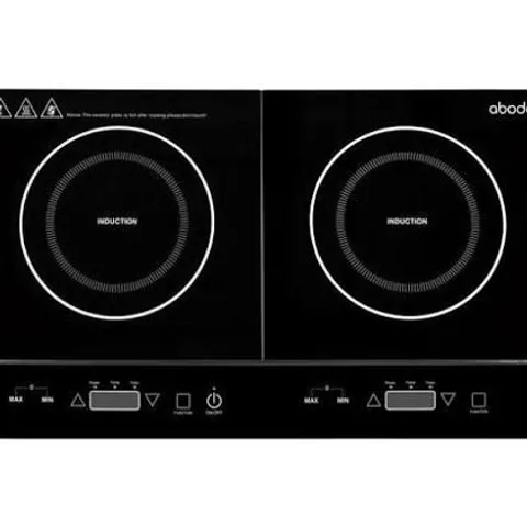 BOXED ABODE AINDH2003 DOUBLE INDUCTION HOT PLATE - BLACK