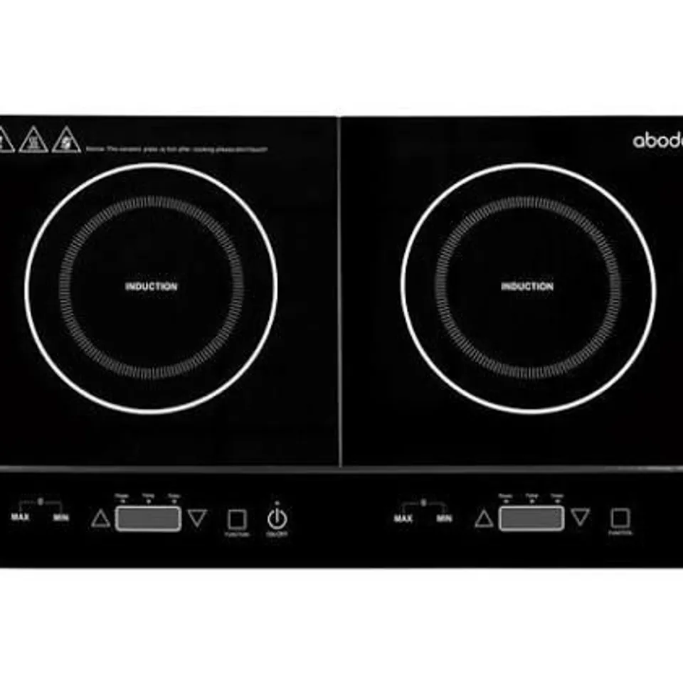 BOXED ABODE AINDH2003 DOUBLE INDUCTION HOT PLATE - BLACK