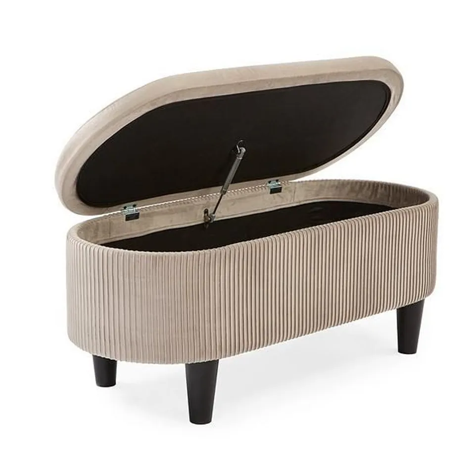 BOXED SERENITY PLEATED OTTOMAN - GREY (1 BOX) RRP £169