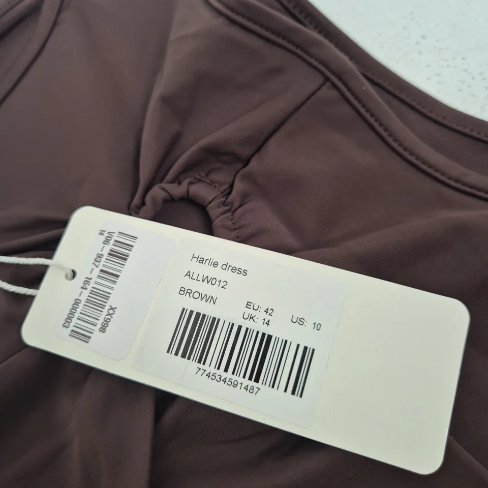 AMYLYN HARLIE DRESS – BROWN, UK 14 (EU 42, US 10) 