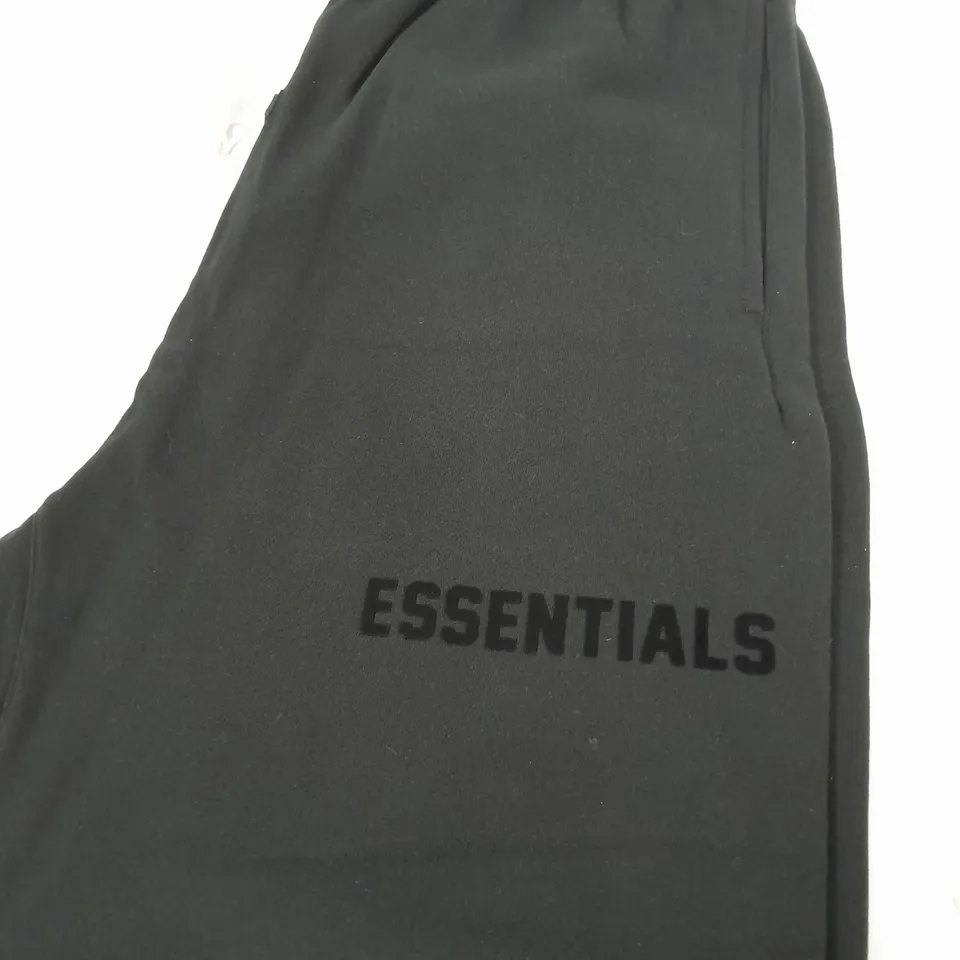 ESSENTIALS TRACKSUIT BOTTOMS IN BLACK SIZE L