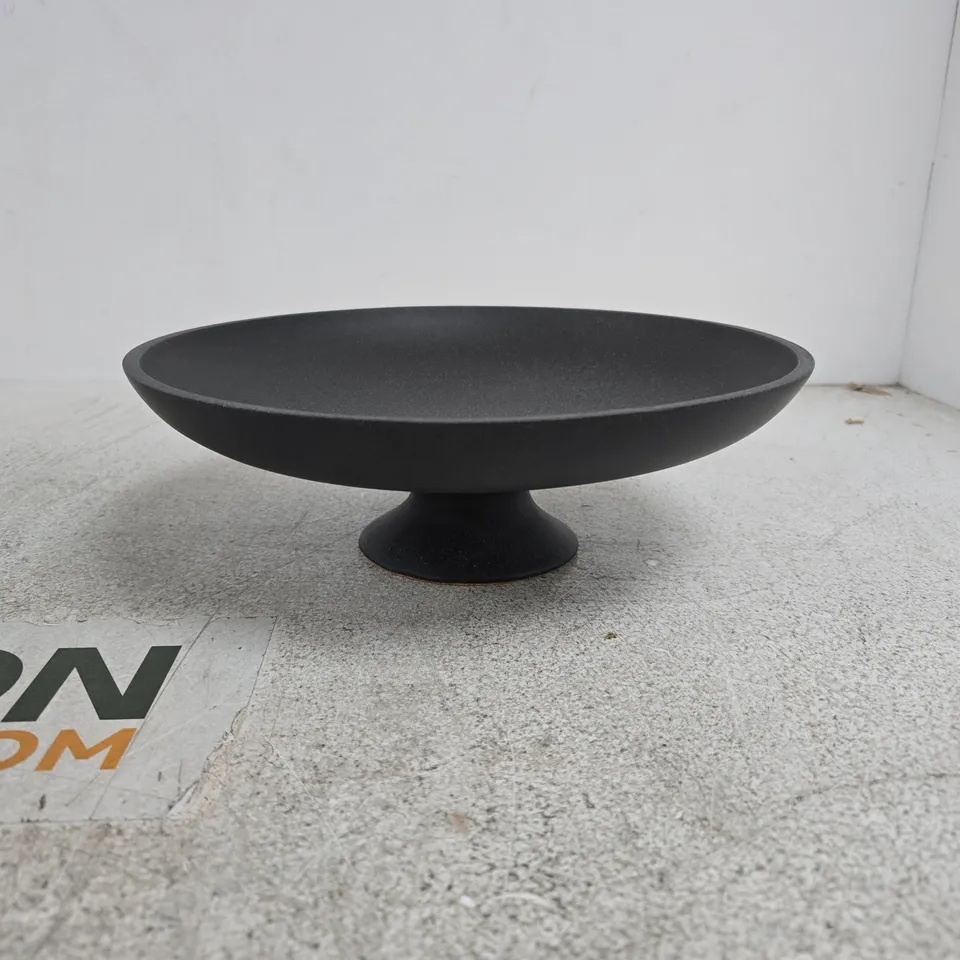 MATTE BLACK PEDESTAL SERVING BOWL BOXED